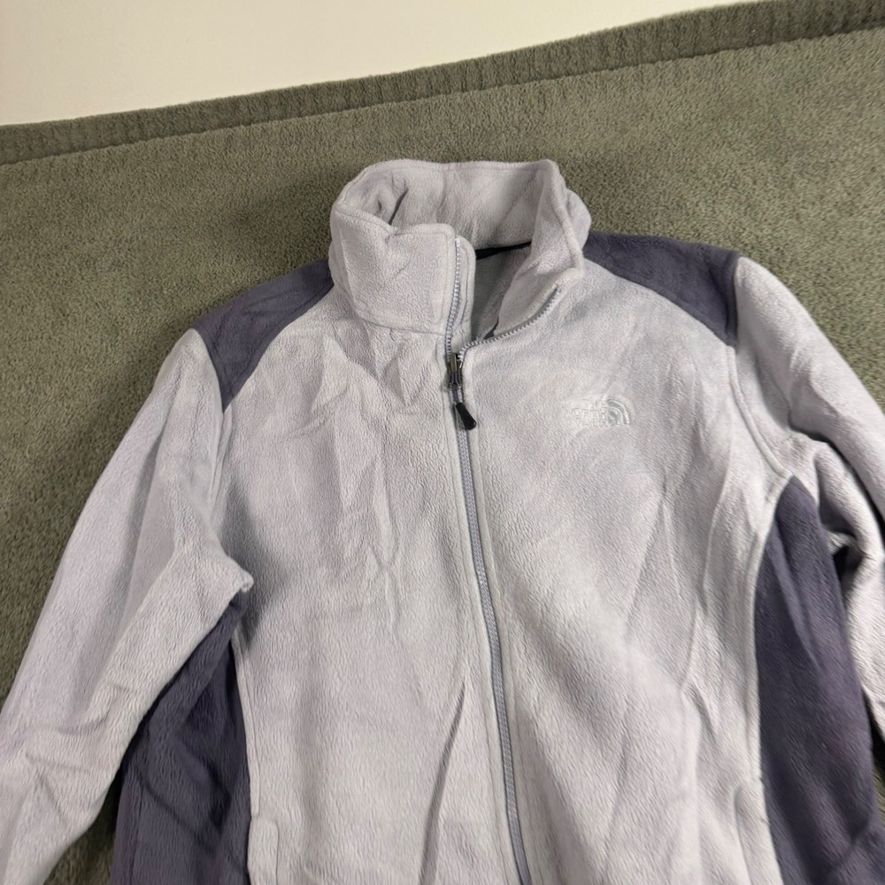The North Face Womens XL Full Zip Fleece Jacket Lavender Purple Grey Trim
